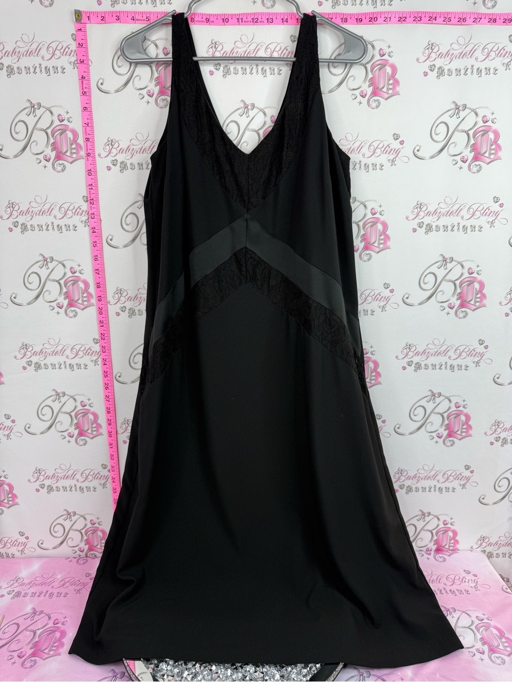 Michel Studio dress Lacie Black Lace-Trim Slip Chemise
